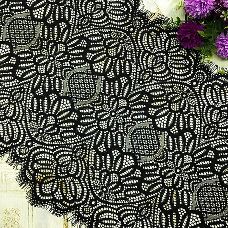 Lace Trim Wave Eyelash Nylon Lace Fabric for Bridal Wholesale Supplier 4